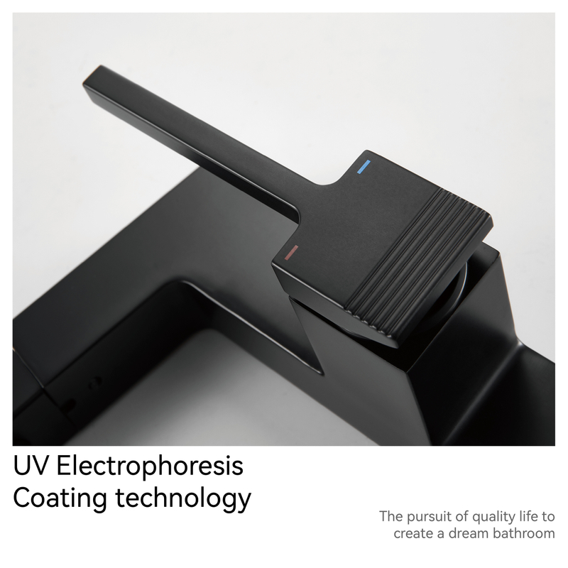 Robinets de salle de bain samliyu pour lavabo 1 trou, robinet de lavabo de salle de bain à poignée unique avec 2 modes, rotaty à 360 ° avec pulvérisateur de traction, robinet de salle de bain moderne noir BF04006-n1-mb