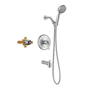 Samliyu Douche cachée à 3 modes avec baignoire Brackée nickel SS02007-N2-GBN