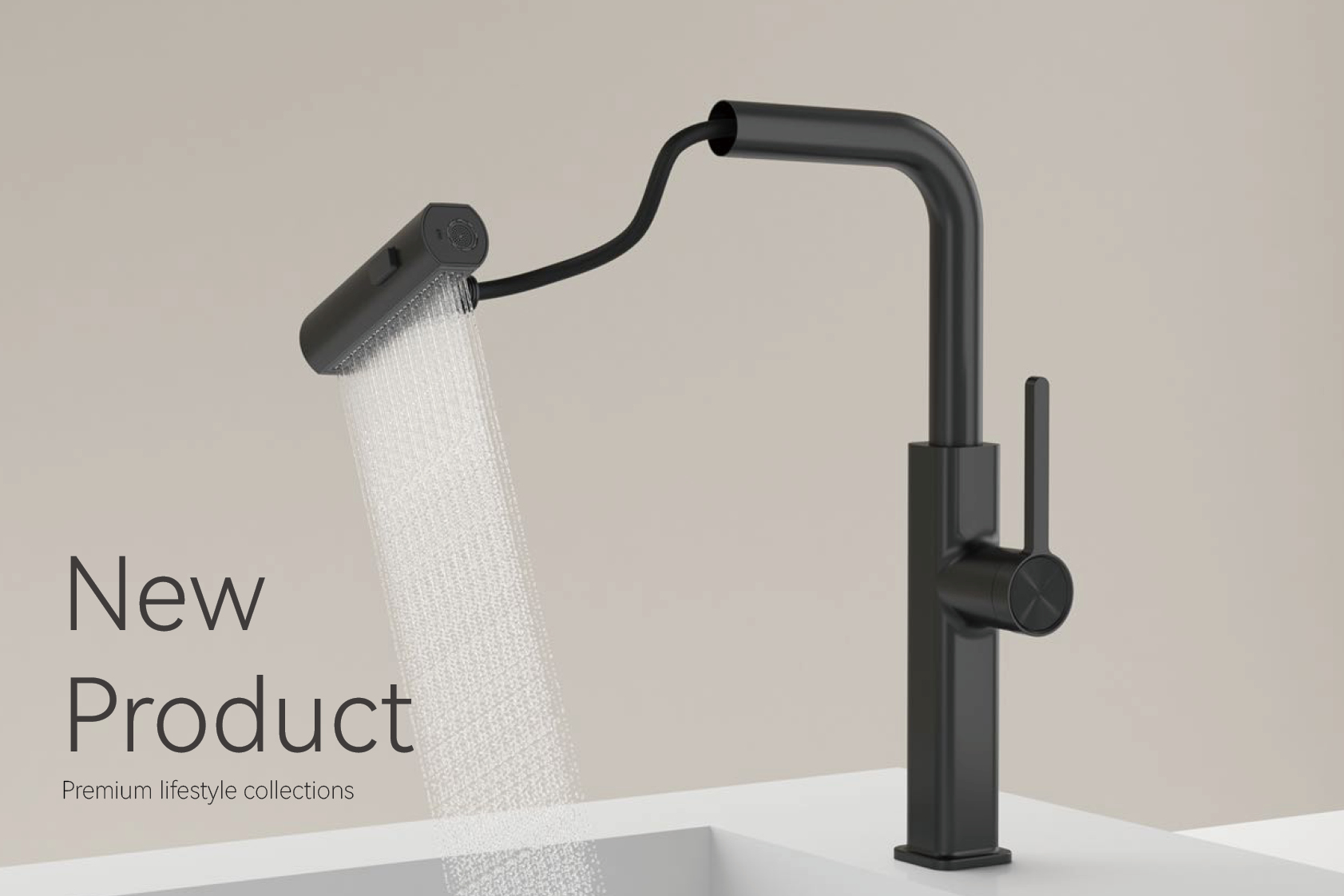 robinet de cuisine &agrave; pluie battante