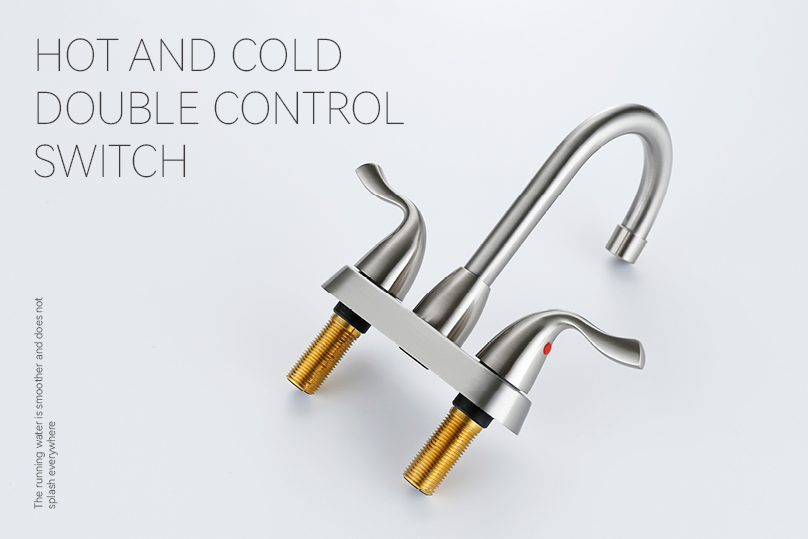 robinet de salle de bain en nickel bross&eacute;