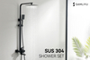 Samliyu haute pression à 3 modes pomme de douche à main avec baignoire Salle de bain Luxury Rain Système de douche complète ensemble SS01013-MB