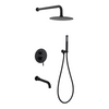 Samliyu Black Shower Robinet Set Mound Mound Bathroom Bathroom Hot & Cold Water Bucheur Taps Système de douche de précipitations cachée