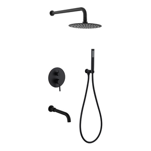 Samliyu Black Shower Robinet Set Mound Mound Bathroom Bathroom Hot & Cold Water Bucheur Taps Système de douche de précipitations cachée