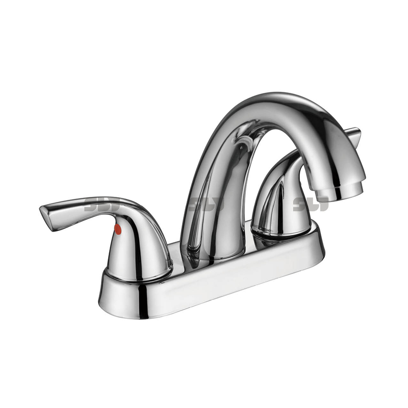 Robinet de bassin à double poignée sournois brossé nickel bassin robinet de salle de bain 