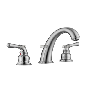 Robinet à double poignée sournoise Brosse à eau froide chaude nickel baisn mixage robinet
