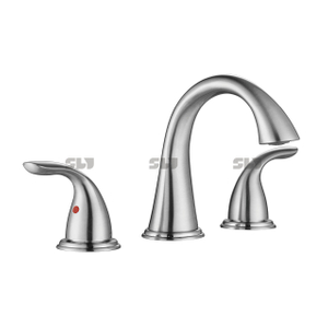 SLY Brossé Bassin Mitigeur Robinet Double Poignée Répandu Lavabo Robinet Robinet D'eau