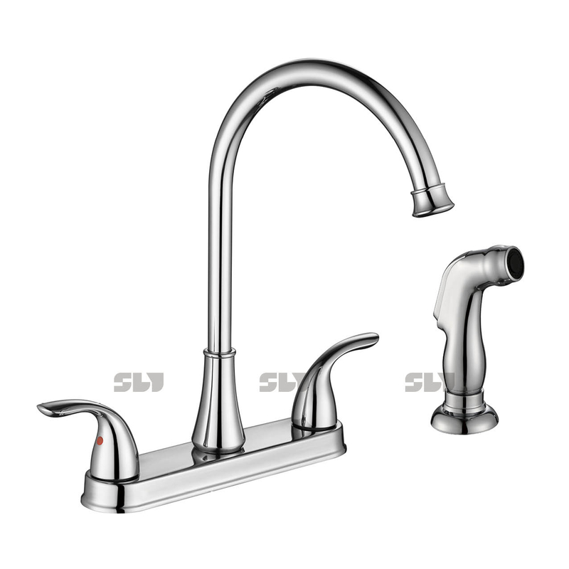 Robinet de cuisine standard en acier inoxydable sournois avec pulvérisateur latéral