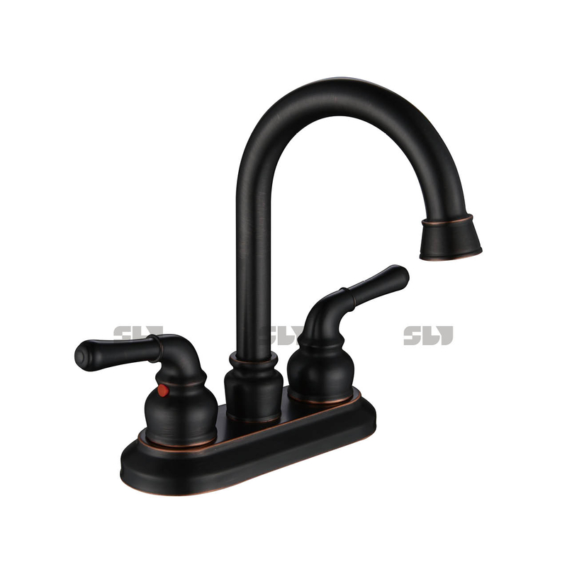 SLY Robinet d'eau chaude et froide Robinet de lavabo à double poignée Mélangeur de salle de bain