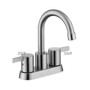 Robinet de lavabo central à deux poignées chaud et froid SLY de 4 pouces 