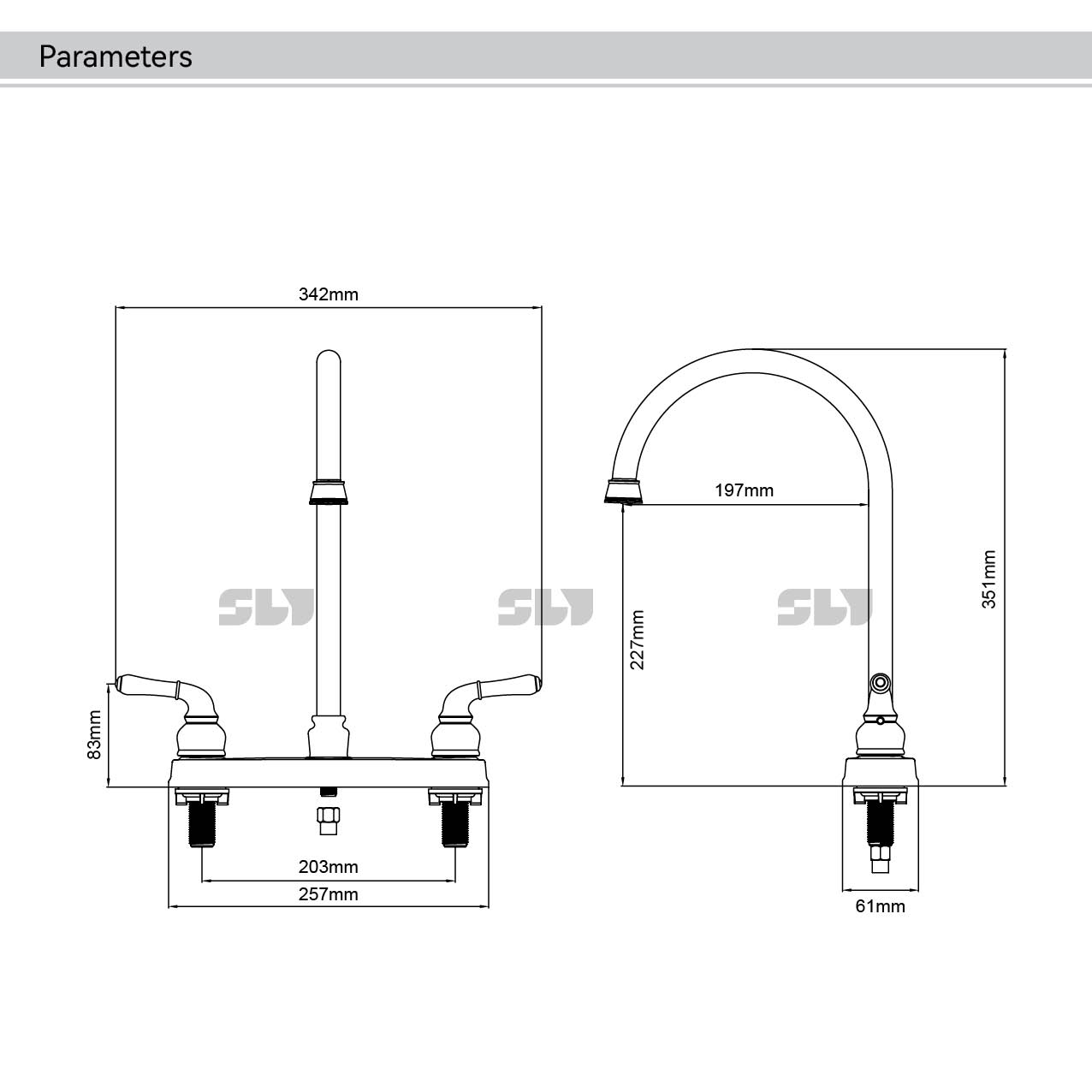 robinet de cuisine &agrave; deux poign&eacute;es