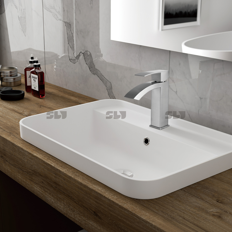 Robinet en acier inoxydable sournois salle de bain de salle de bain simple lavabo nouveau robinets de conception
