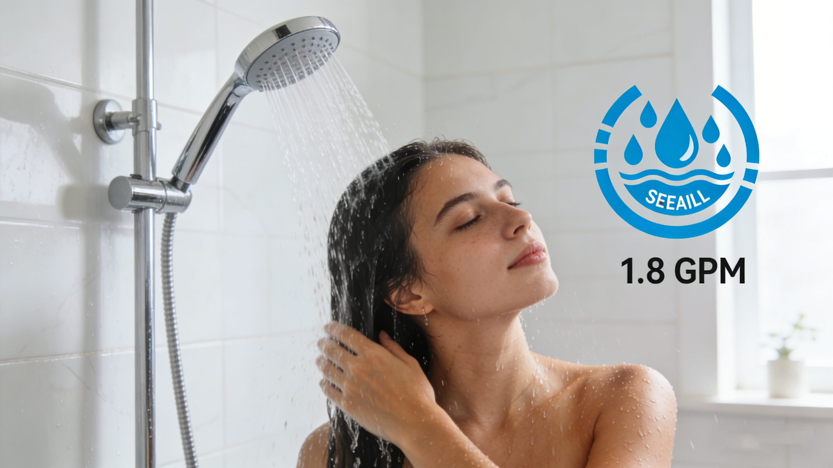 Pommeau de douche de 1,8 gallons par minute
