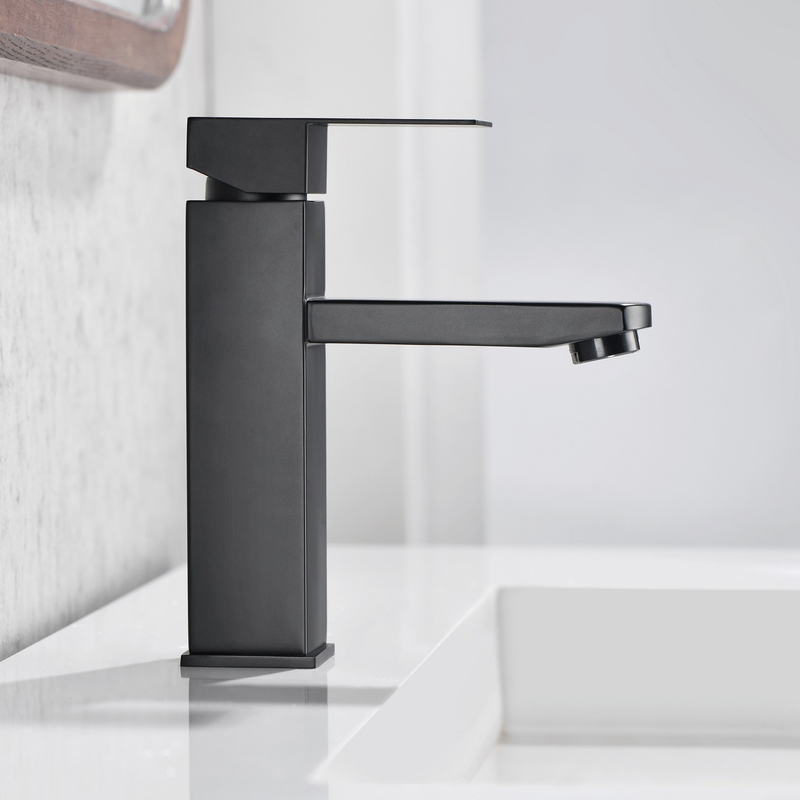 Taps de robinet à levier unique de salle de bain à rabais noir morte
