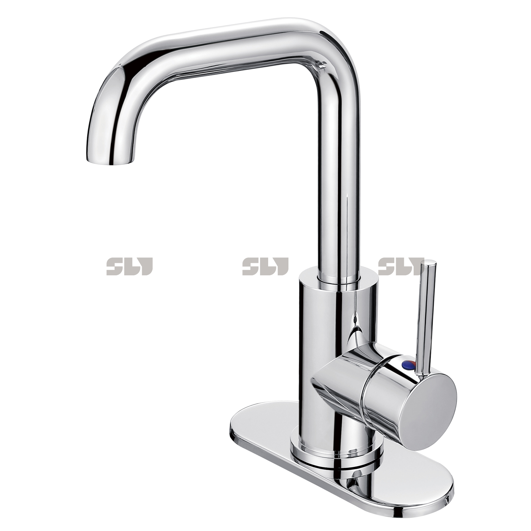 Robinet de lavabo de salle de bain à un seul trou en acier inoxydable sournois