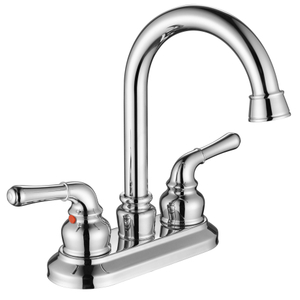 Mélangeur de bassin à soupape en céramique de zinc sournois chromé.