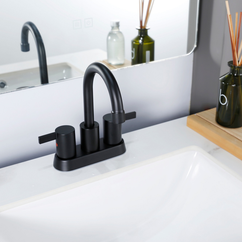 Mélangeur de lavabo de salle de bain en nickel brossé sournois sournois
