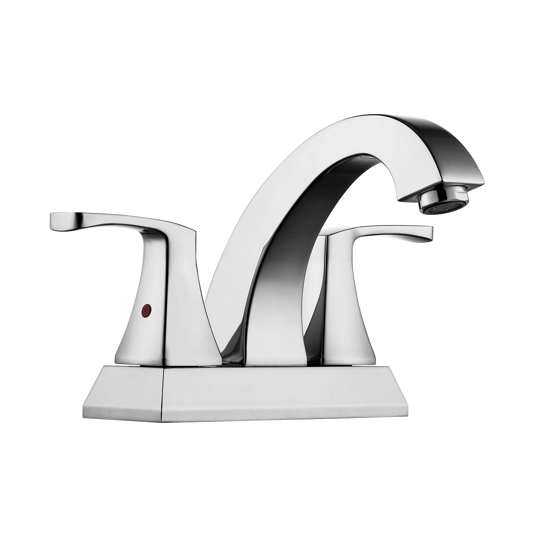Robinet de lavabo de salle de bain nickel sournois monture de pont robinet à un trous