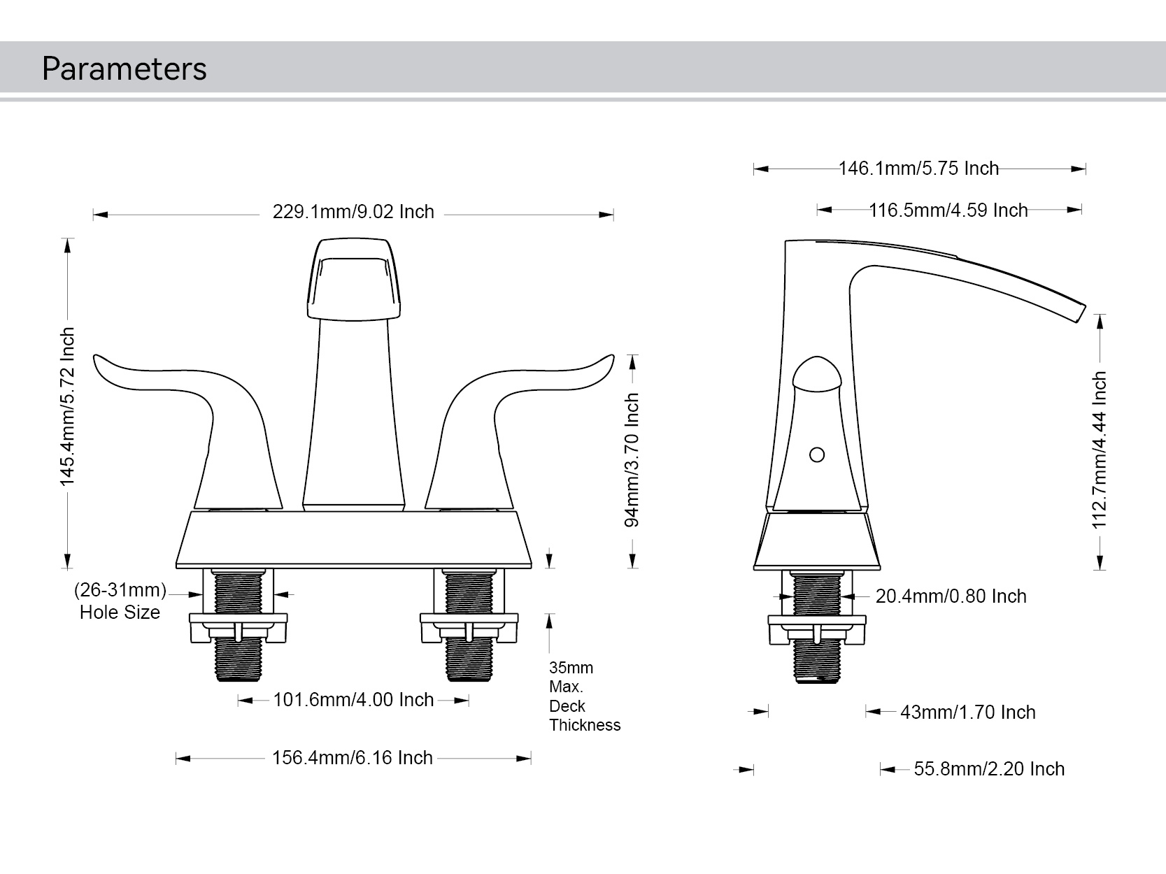 robinet mural de salle de bain