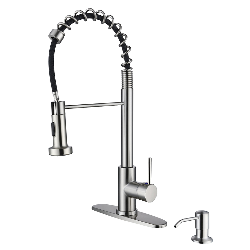 Robinet de cuisine nickel brossé sournois