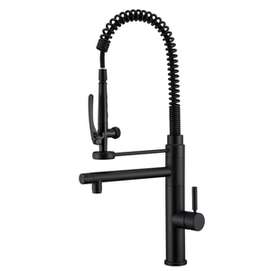 Robinet d'évier de robinet de cuisine noire moderne sournois sournois.