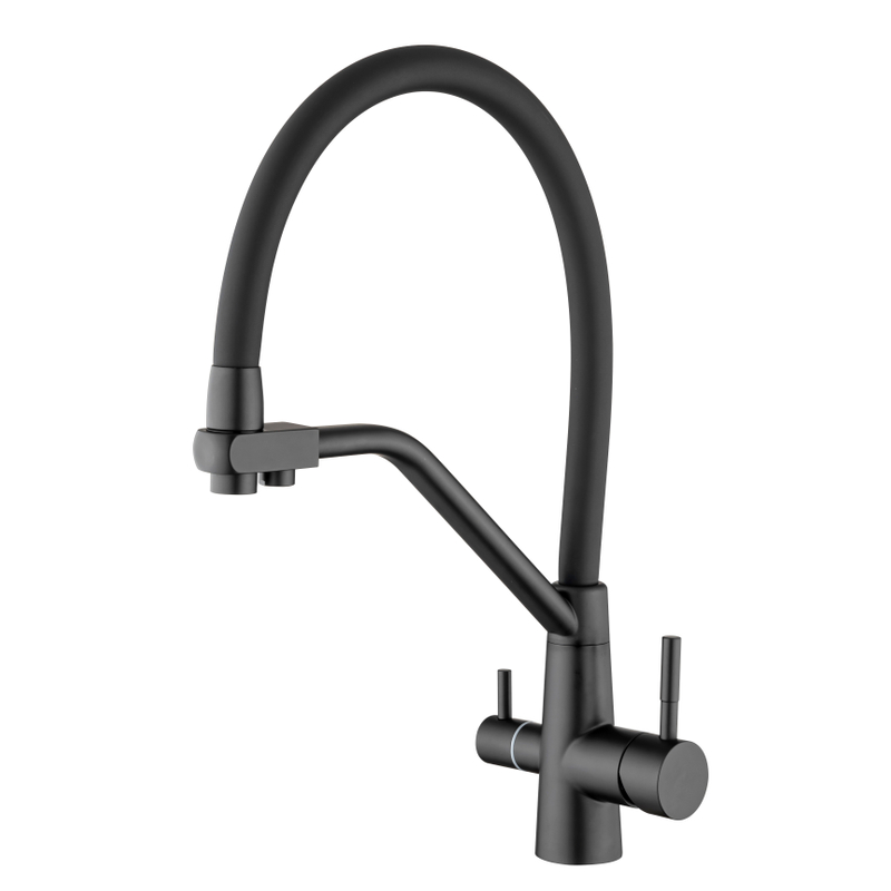 Montage de pont sournois 2 Poigrés Nickel brossé Smart Smart Sort Out Purified Water Kitchen Antirust Robinets