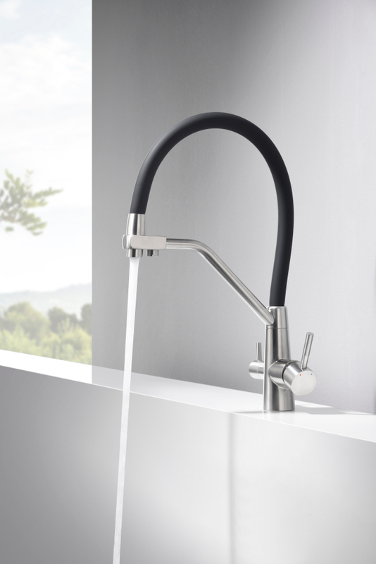 Montage de pont sournois 2 Poigrés Nickel brossé Smart Smart Sort Out Purified Water Kitchen Antirust Robinets