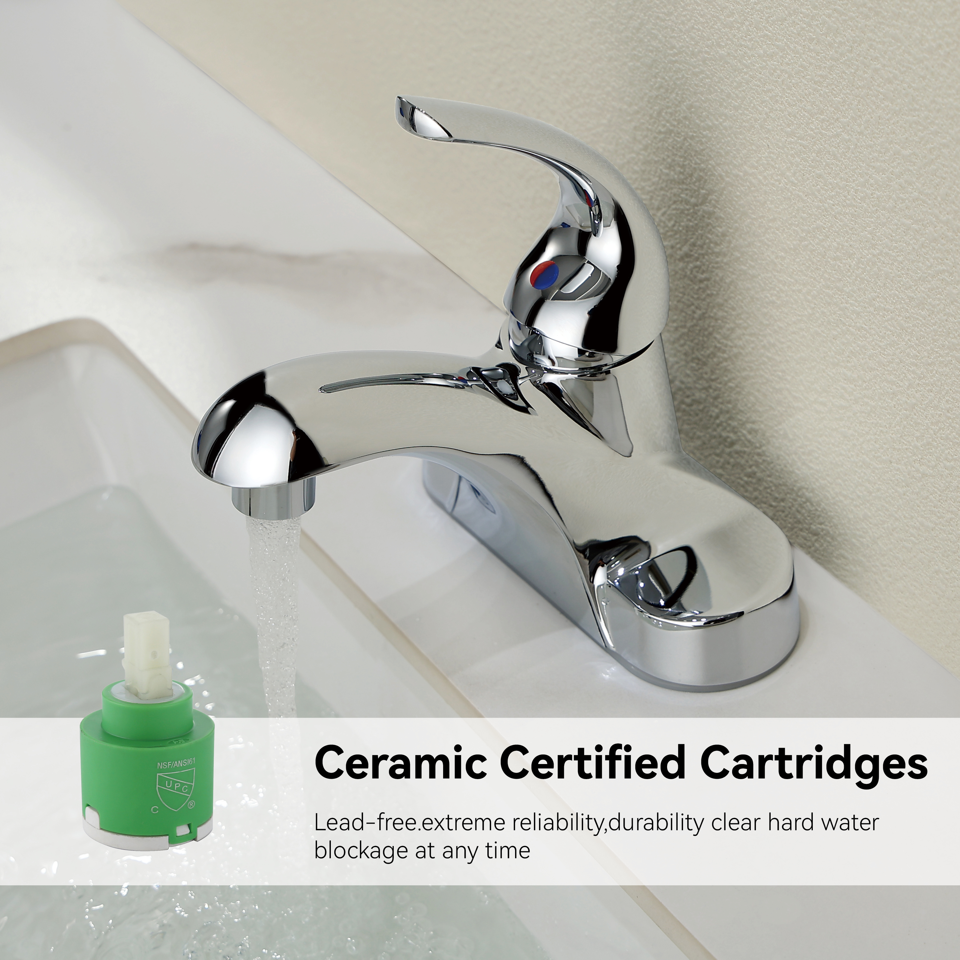 Samliyu Chrome Bathroom Bower Basin Robinet Tap Taper Boux de baignoire à eau froide et de douche Robinets de salle de bain