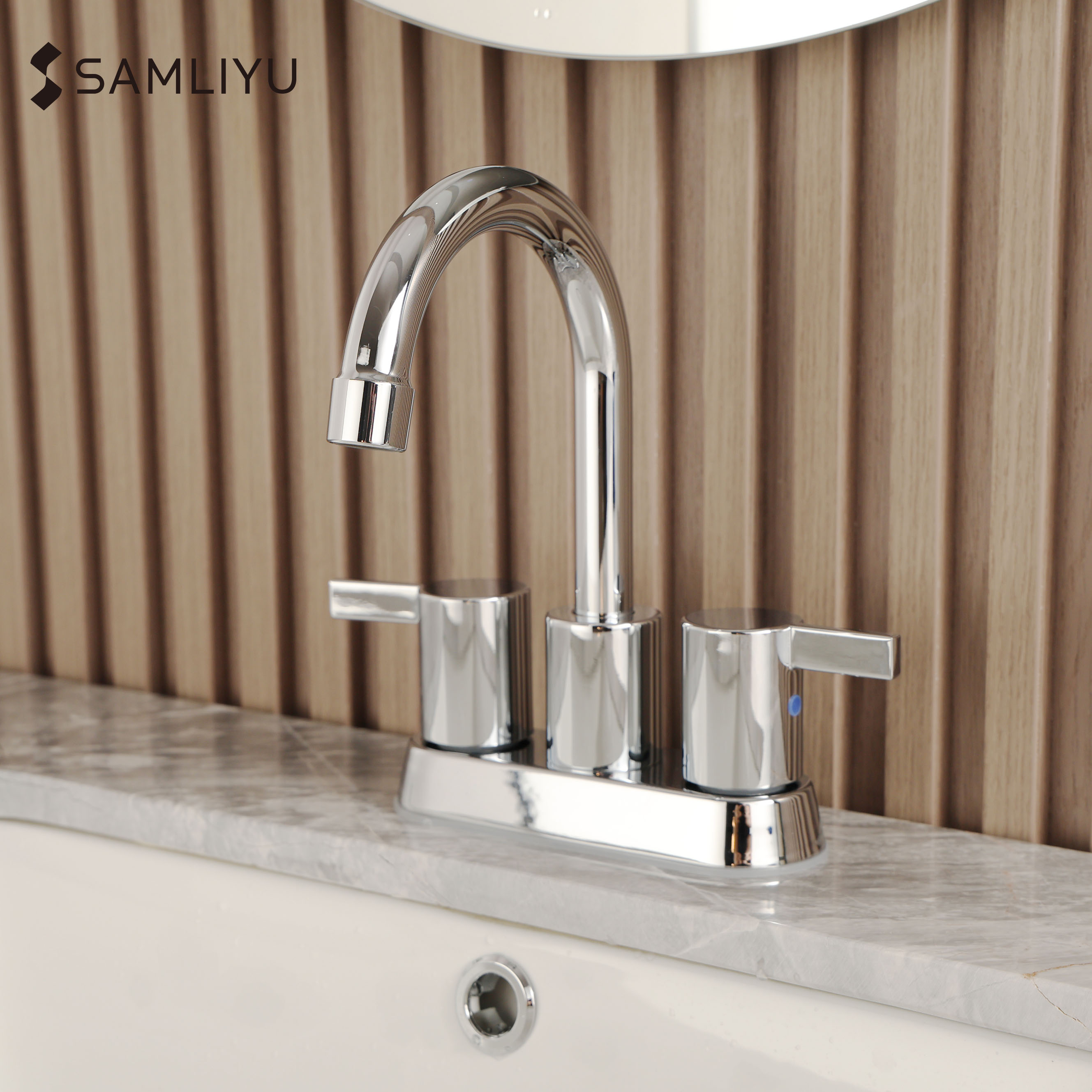 Robinet de toilette à double poignée sournoise de 4 pouces de 4 pouces