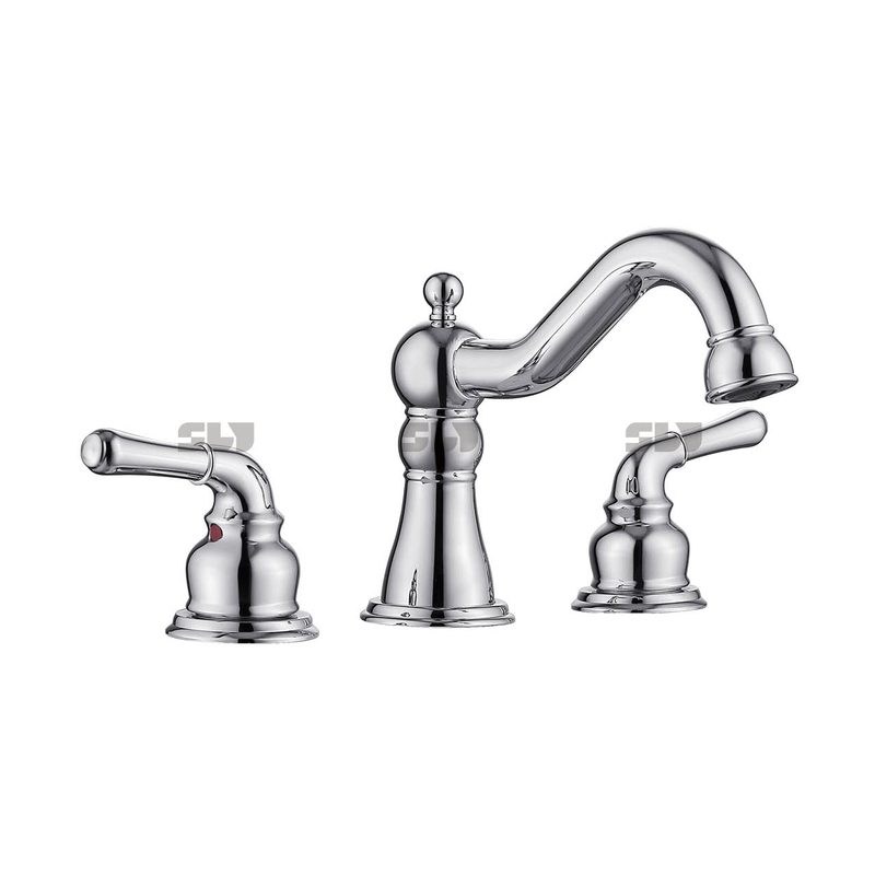 Robinet de bassin à lavabo à double manche sournois sournois pour les salles de bains à la maison
