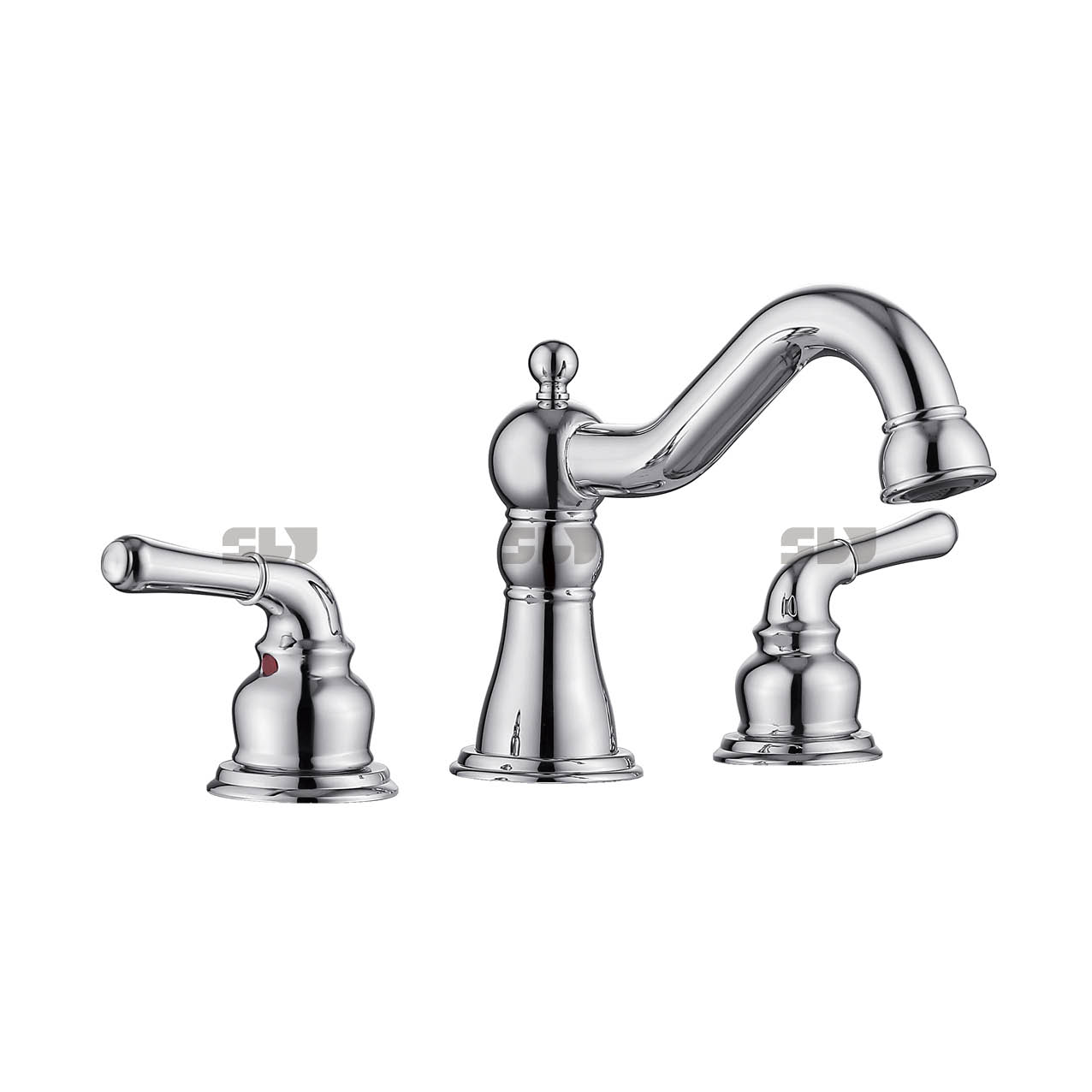 Robinet de bassin à lavabo à double manche sournois sournois pour les salles de bains à la maison