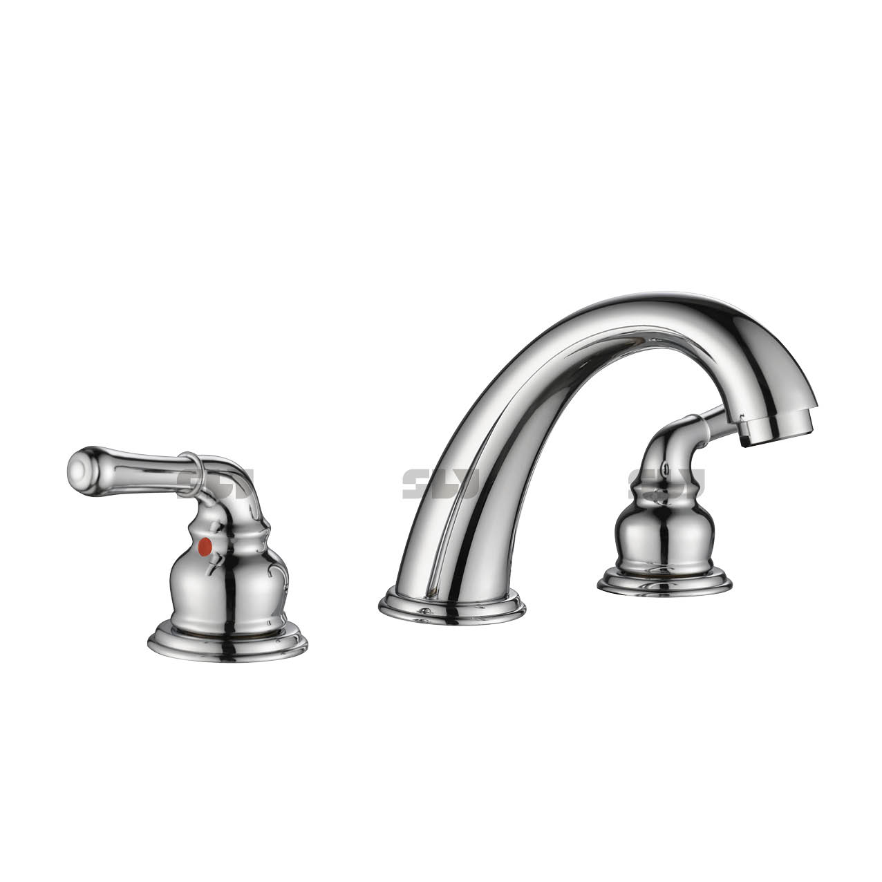 SLY Double Poignée Robinet Salle De Bains Eau Chaude Froide Brosse Nickel Baisn Mitigeur