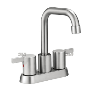 SLY robinet de lavabo moderne en nickel brossé noir mitigeur de salle de bain robinet de lavabo monté sur le pont