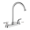 Robinet de cuisine chromée de luxe chaude et froid robinet à double poignée à poignée montée à eau montée à eau robinet d'évier de cuisine