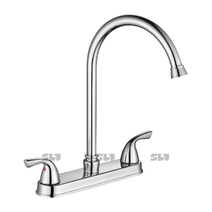SLY robinet de cuisine en laiton chromé de luxe chaud et froid robinet d'eau monté sur le pont à double poignée robinet d'évier de cuisine