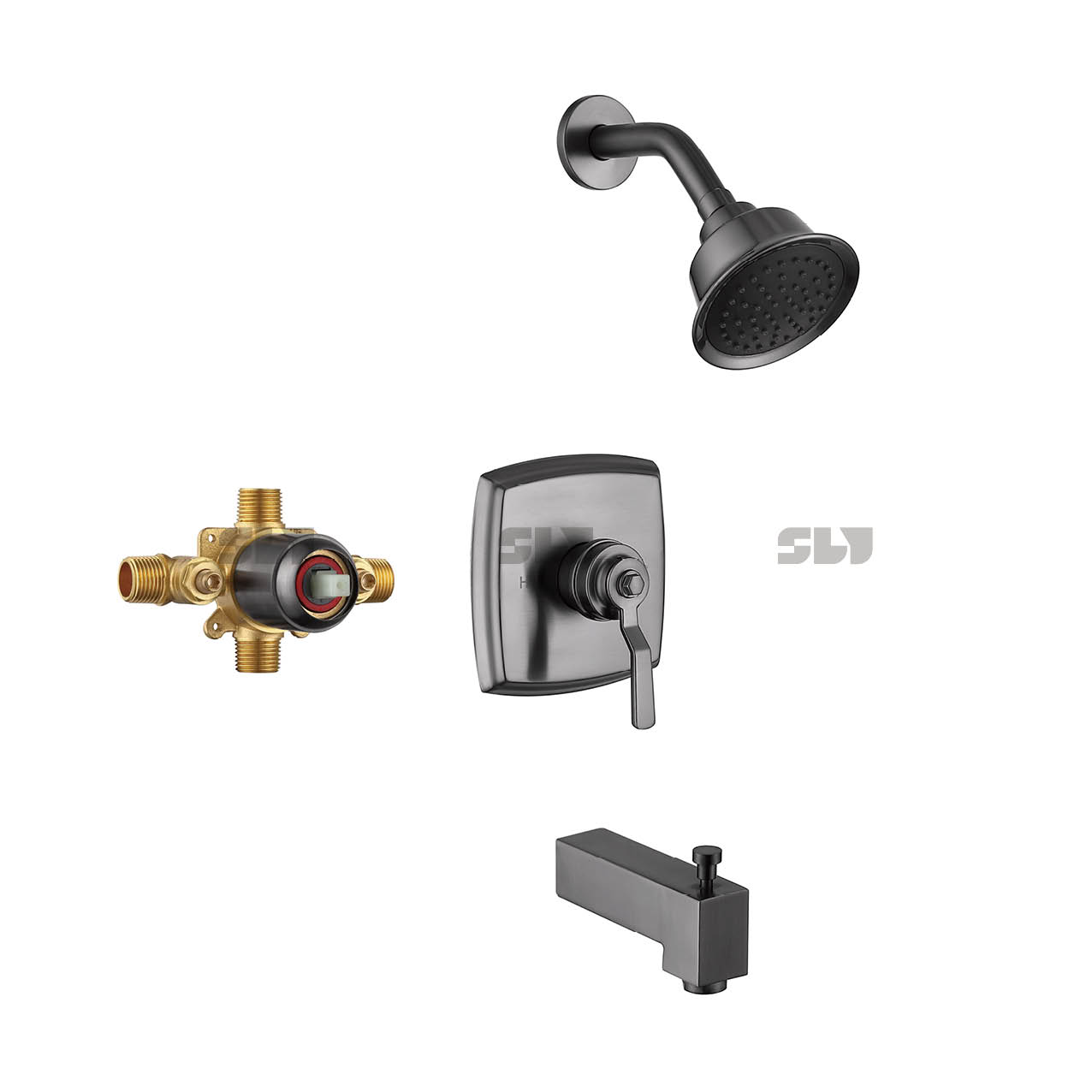 Ensemble combiné mural SLY mitigeur de douche dissimulé à deux fonctions de luxe 