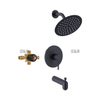 Système de douche SLY Ensemble de robinet de douche en or brossé avec bec de baignoire (valve incluse) Ensemble de baignoire de douche mural multifonction