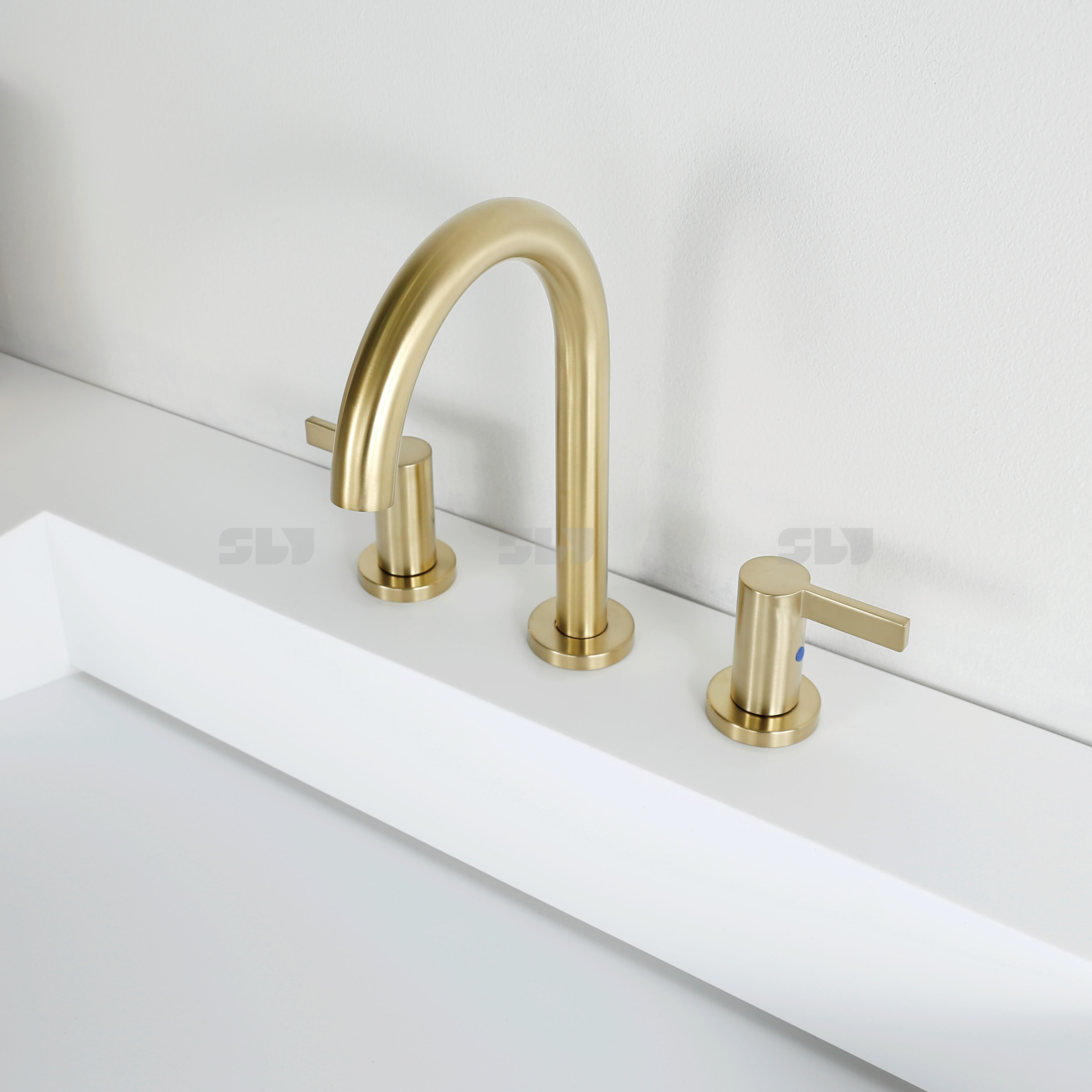 Tapis de lavabo de robinet de salle de bain à double poignée 304 de haute qualité 3 trous à double poignée