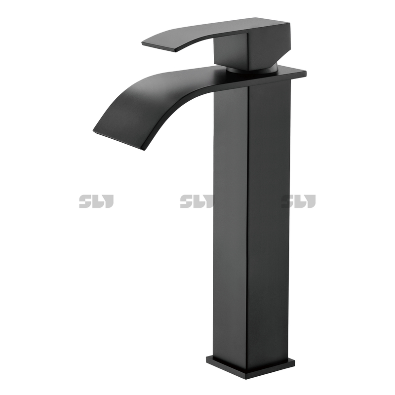 Robinet de bassin de salle de bain à trou de salle de salle de bain en acier inoxydable sourn inoxydable Balck