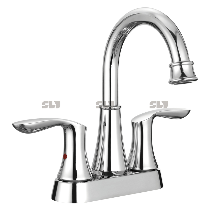 Cartouche en céramique Lavorat chaud / froid 3 trous robinet de salle de bain à deux poignées robinet du bassin de robinet d'eau 