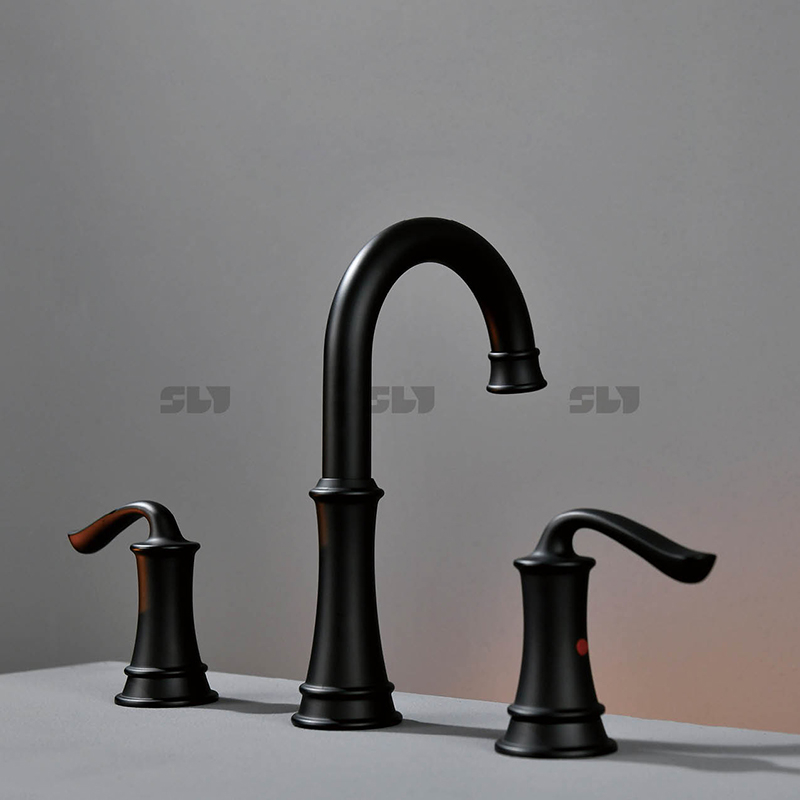 Robinets de bassin de salle de bain à deux manches de luxe sournois pour les toilettes en salle de bain