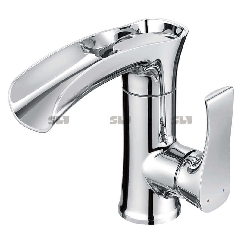 NOUVEAUX arrivées modernes de conception moderne Chrome Fauce de bassin à manche unique pour salle de bain à domicile