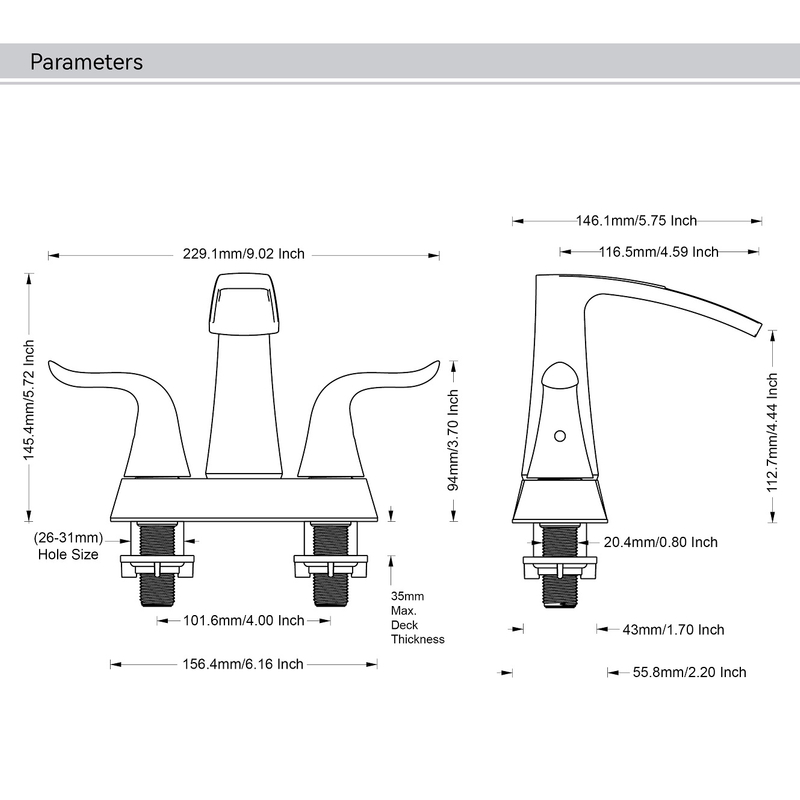 Samliyu Brackaged Nickel Brass Bath Bownling Robaucez Taper Tap Single Hole Bidet Robinet Mixer Tap 