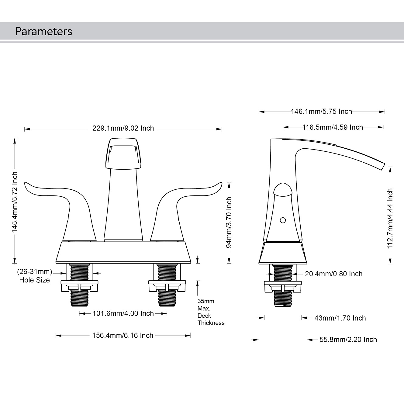 Samliyu Brackaged Nickel Brass Bath Bownling Robaucez Taper Tap Single Hole Bidet Robinet Mixer Tap 