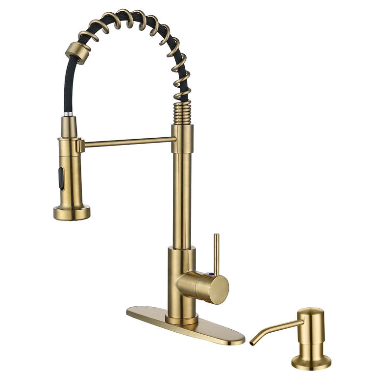 Robinet de mélange de cuisine sournois sournois Remplacement de la tête de pulvérisation courbe 304 Tire-caisse robinet de cuisine Types