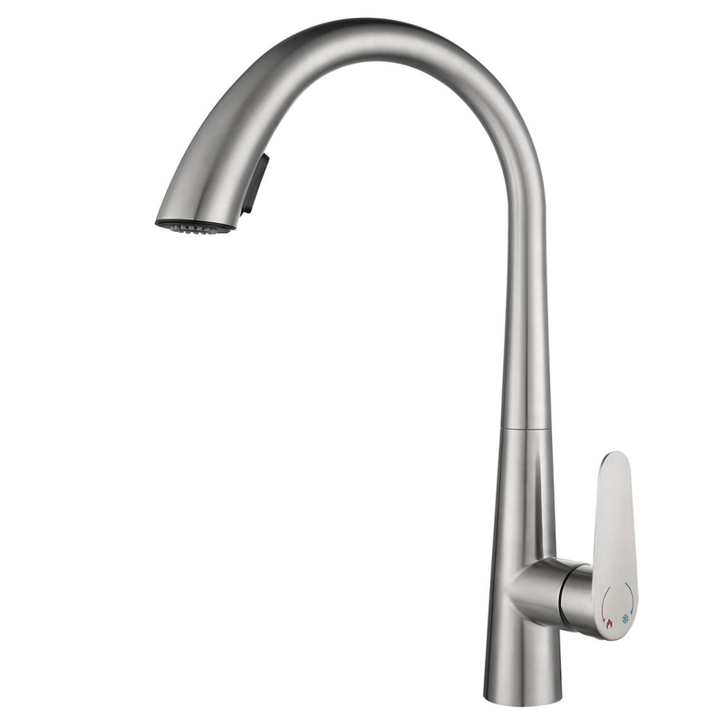 Robinet de lavabo sournois sournois avec pulvérisateur à poil sautage à manche de bouffée de bec pivotant