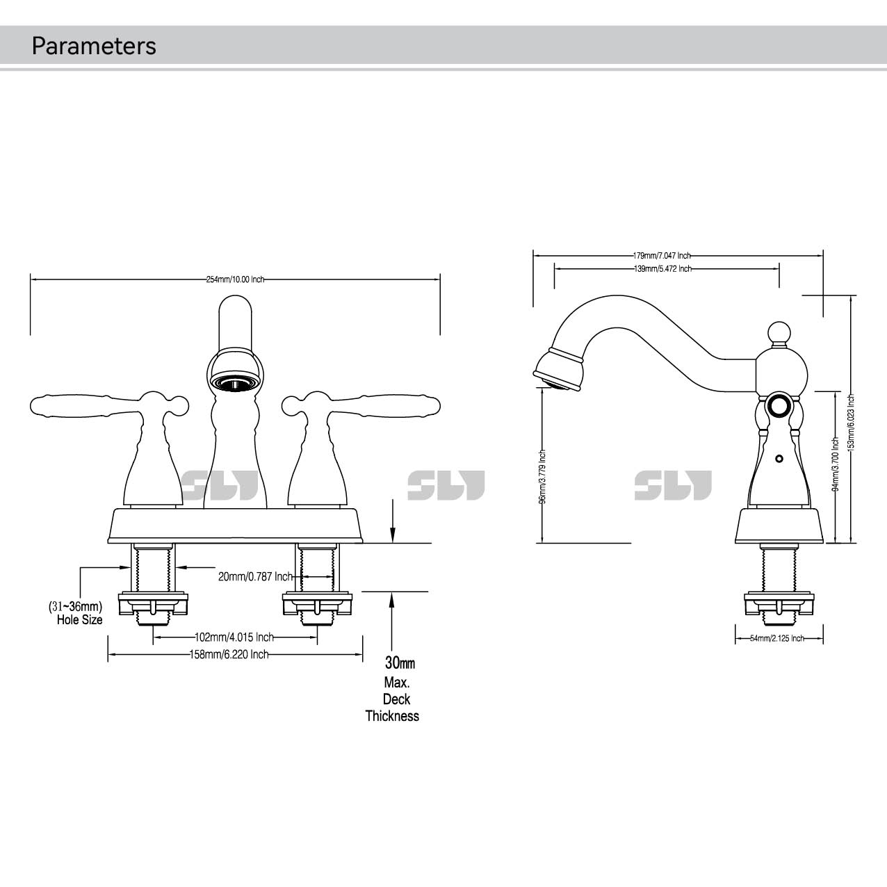 Tirez vers le bas du robinet de salle de bain 