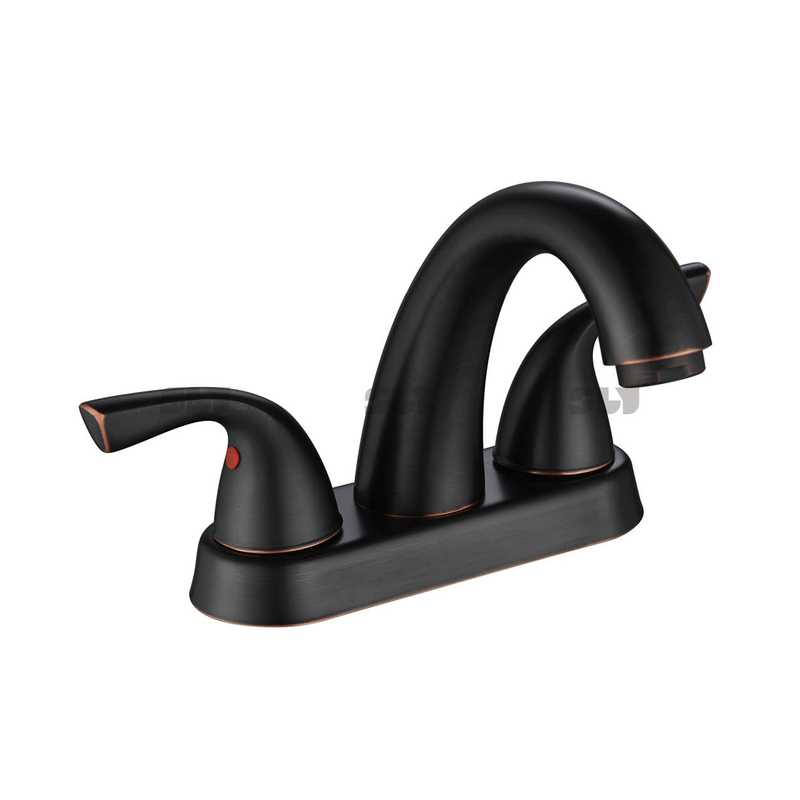 Robinet de bassin à double poignée sournois brossé nickel bassin robinet de salle de bain 