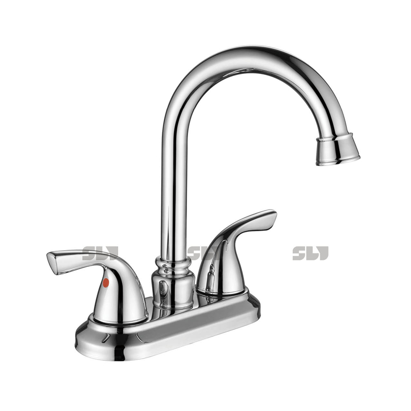 Double bassin de luxe sournois 2 Handle Robinet de salle de bain Gold brossé