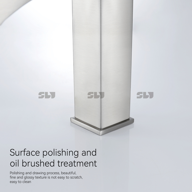 Robinet en acier inoxydable sournois salle de bain de salle de bain simple lavabo nouveau robinets de conception