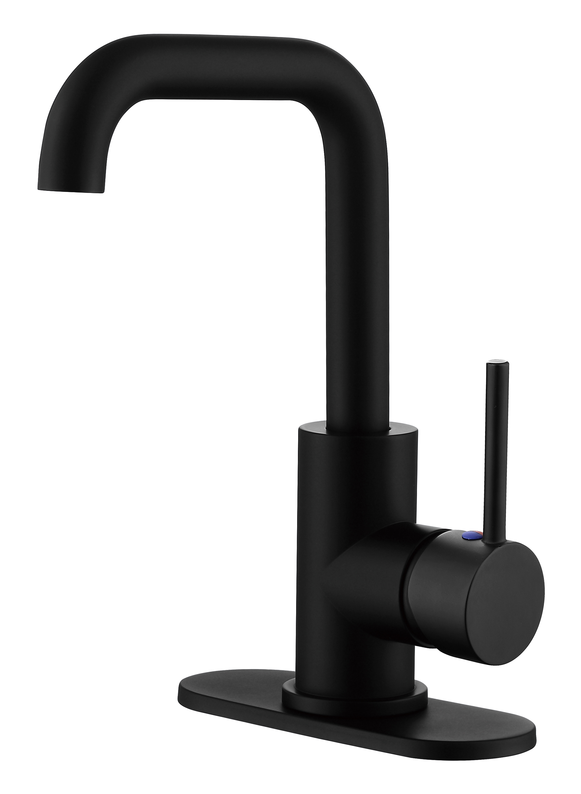 Robinet de lavabo de salle de bain à un seul trou en acier inoxydable sournois